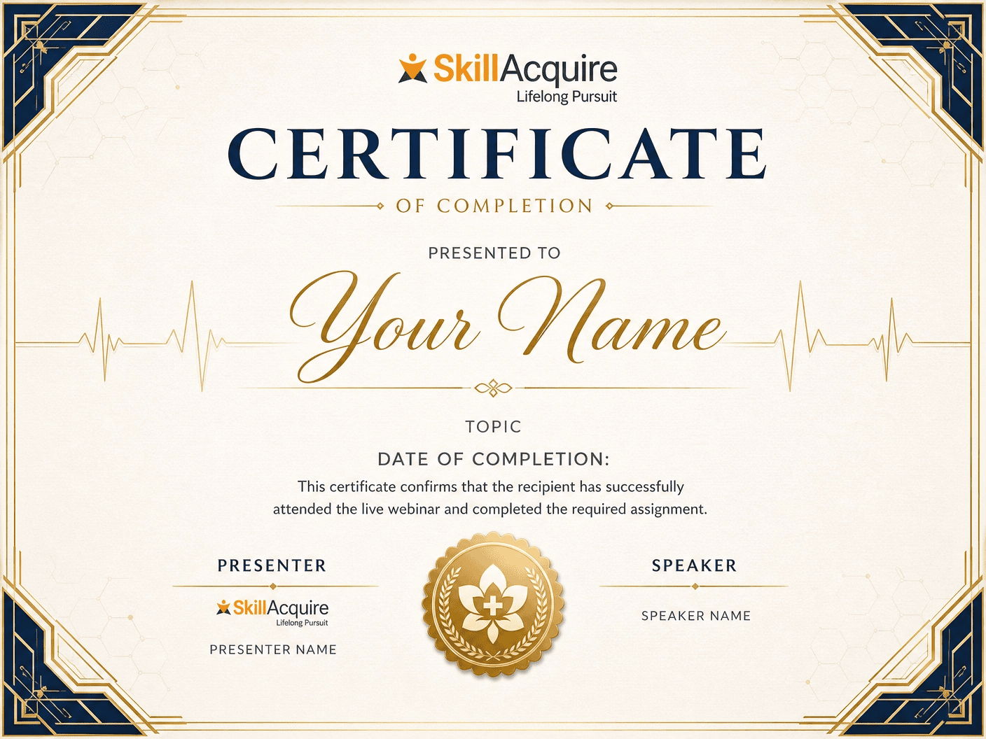 Certificate for Live Participation